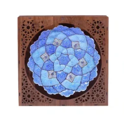 دیوارکوب میناکاری دست‌ساز با جعبه چوبی سایز 25
