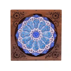 دیوارکوب میناکاری قاب چوبی سایز 30