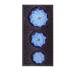 ست سه تایی دیوارکوب میناکاری قاب چوبی