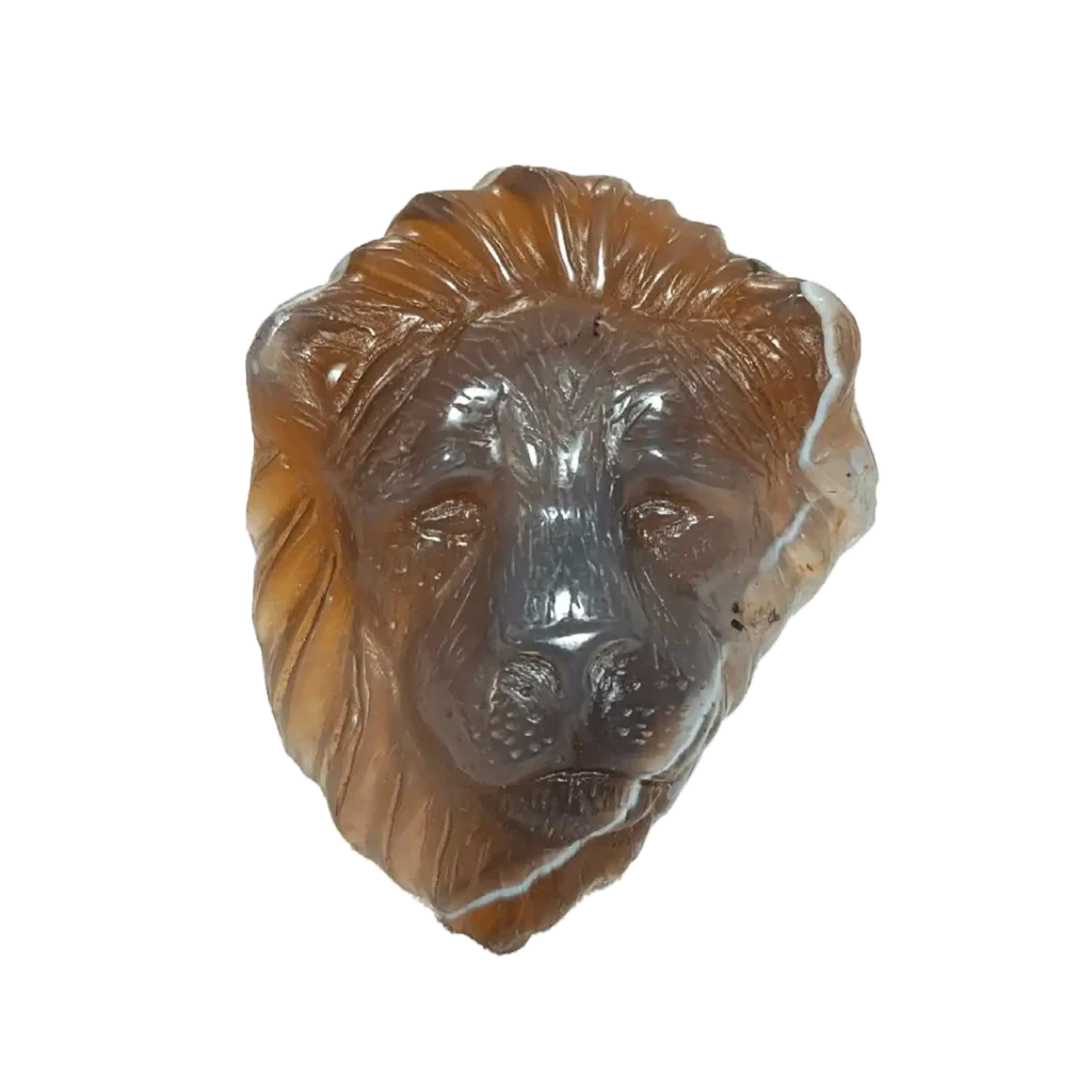 کاروینگ سر شیر عقیق عسلی